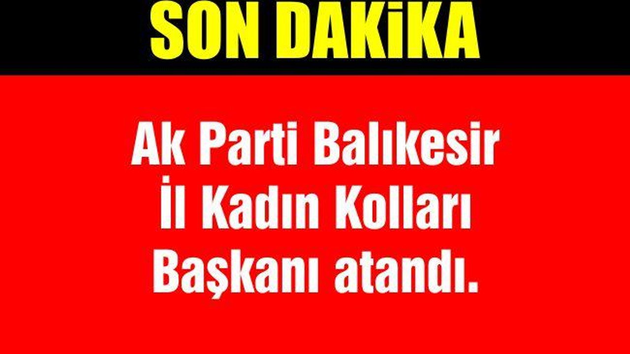 Ak Parti Balıkesir İl Kadın Kolları Başkanı Atandı