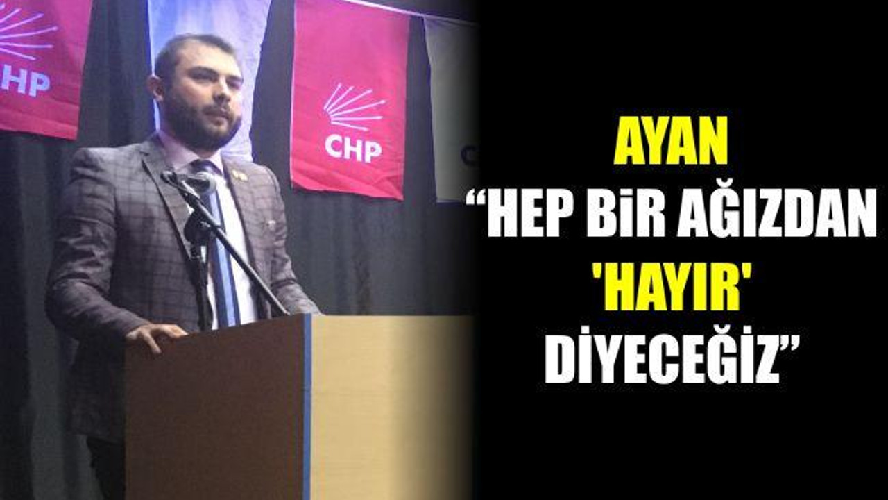 Ayan: "Hep bir ağızdan 'Hayır' diyeceğiz"