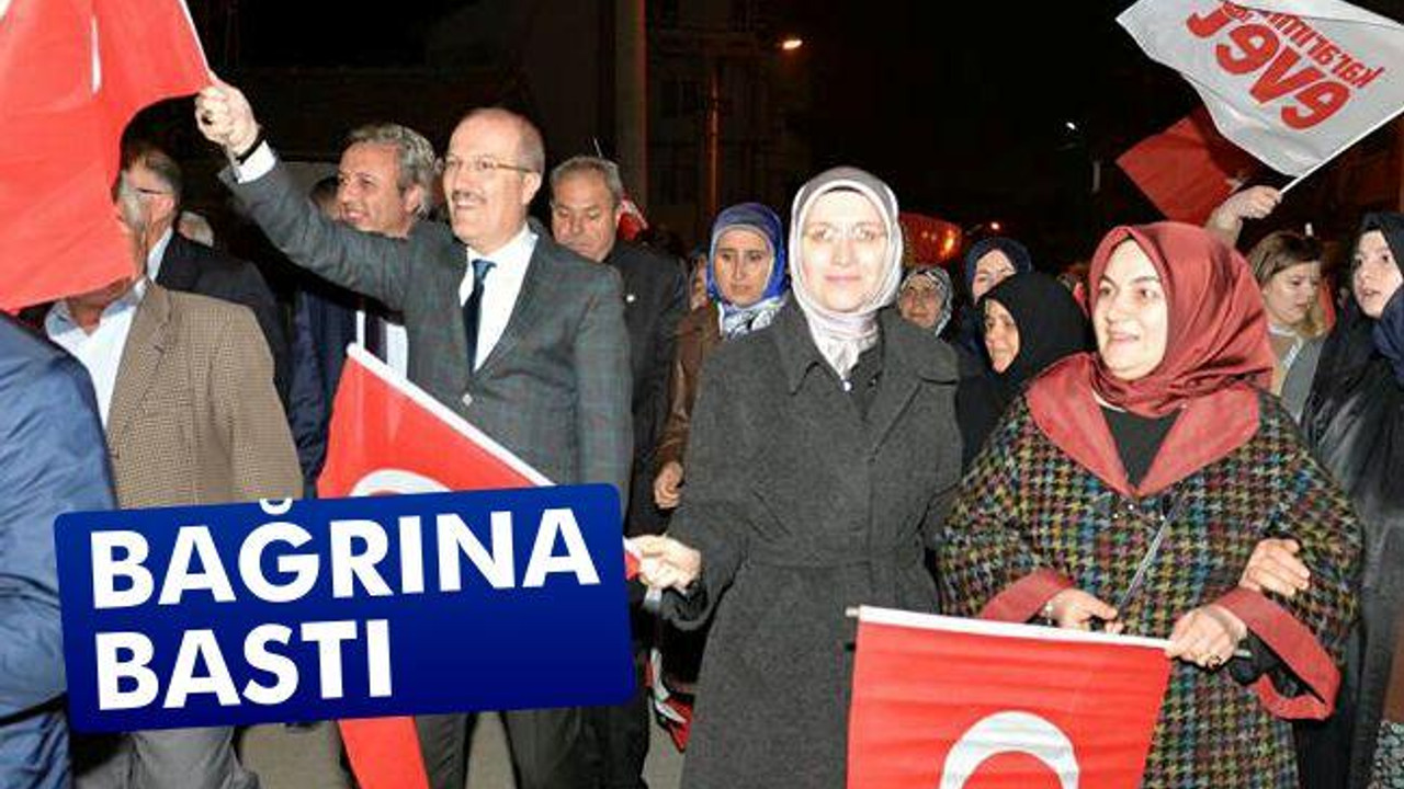 Bağrına bastı
