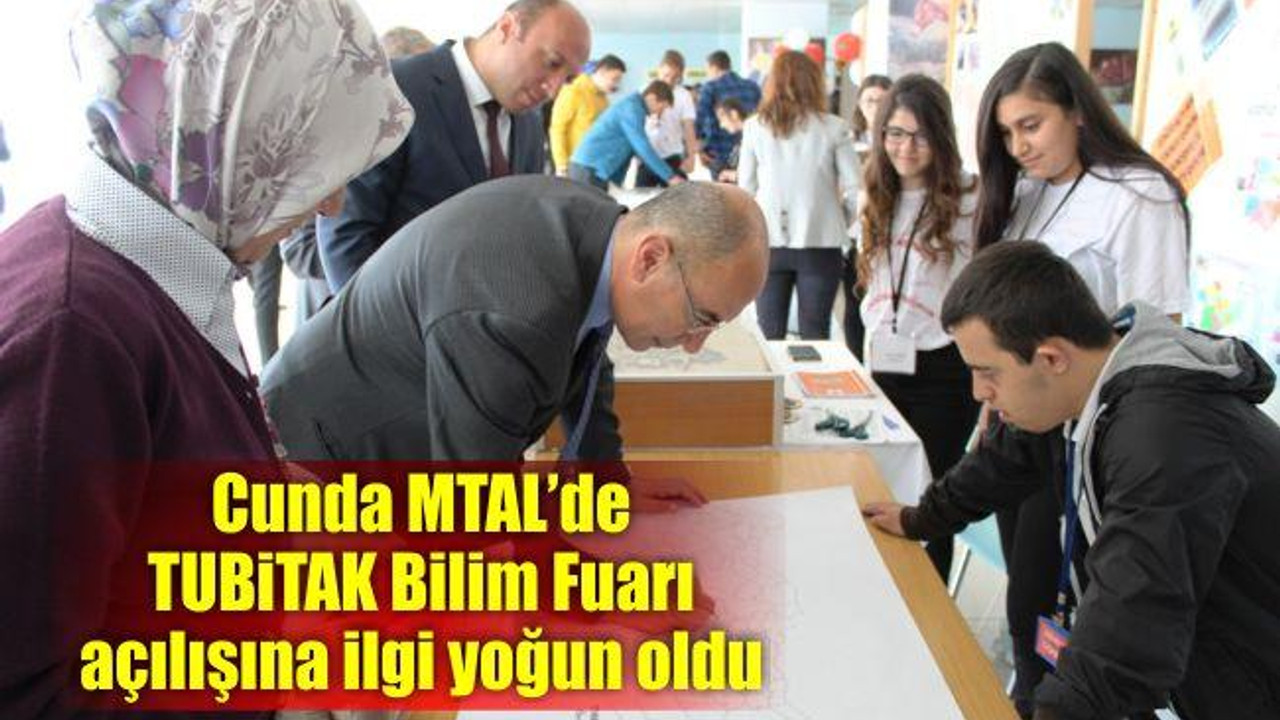 Cunda MTAL’de TUBİTAK Bilim Fuarı açılışına ilgi yoğun oldu
