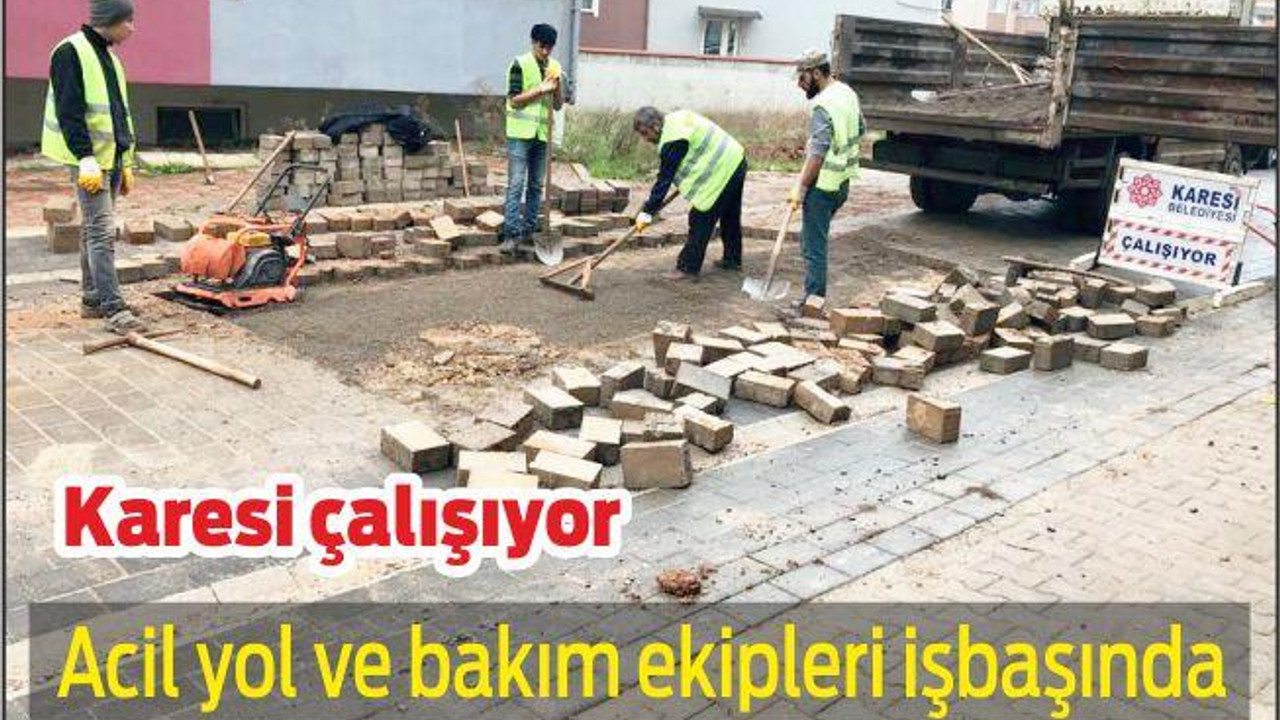 Karesi'nin acil yol ve bakım ekipleri işbaşında