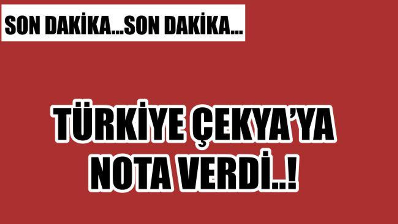 Türkiye Çekya'ya Nota Verdi!