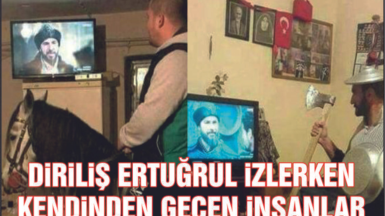 DİRİLİŞ ERTUĞRUL İZLERKEN KENDİNDEN GEÇEN İNSANLAR