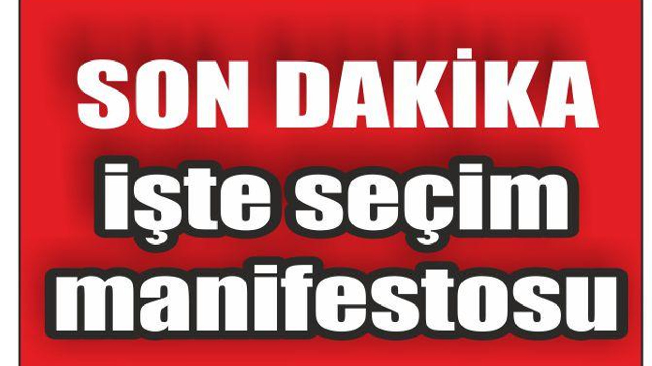 Seçim Manifestosu nedir ? Araştırılıyor