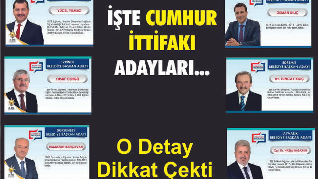 İŞTE CUMHUR İTTİFAKI ADAYLARI...