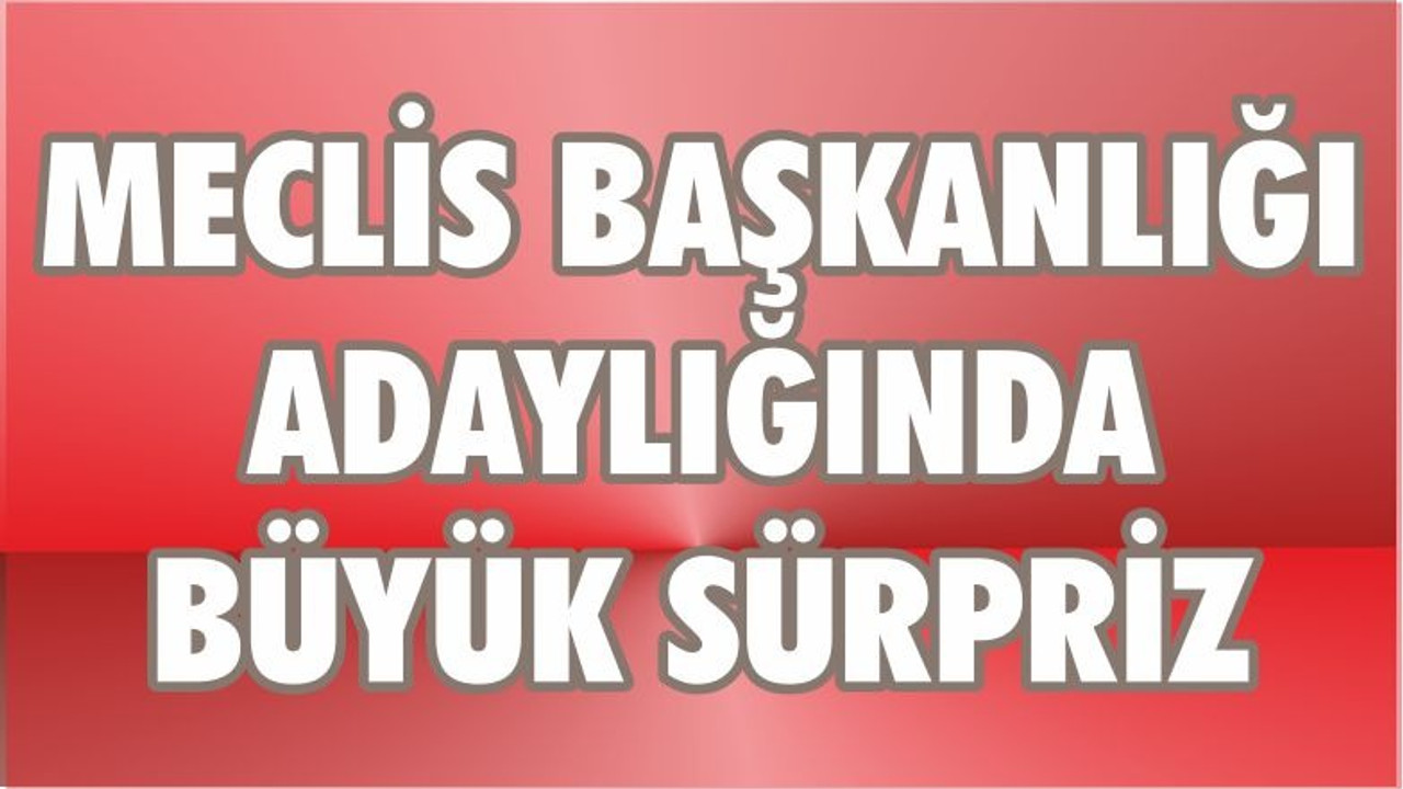 MECLİS BAŞKANLIĞINDA SÜRPRİZ ADAY