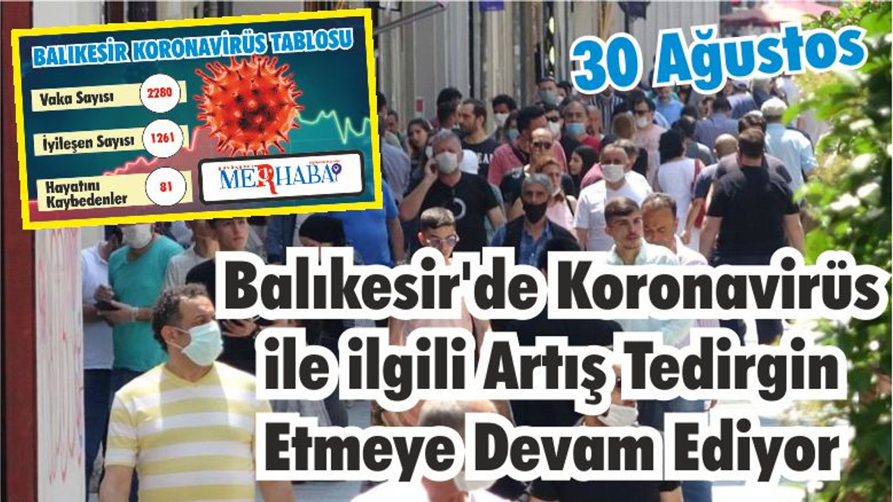 BALIKESİR’DE 30 AĞUSTOS KORONAVİRÜS TABLOSU