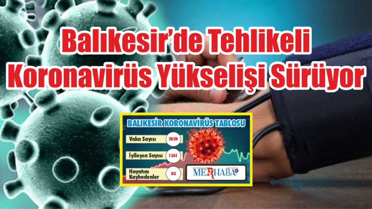 BALIKESİR’DE 9 EYLÜL KORONAVİRÜS TABLOSU