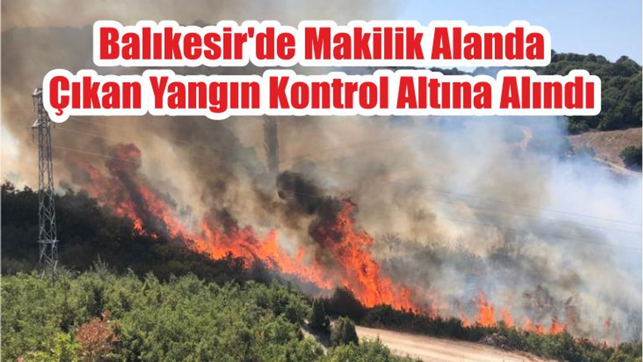 Balıkesir'de Makilik Alanda Çıkan Yangın Kontrol Altına Alındı