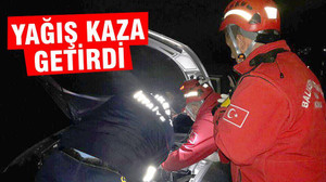 Yağış kaza getirdi