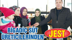 BİGADİÇ SÜT ÜRETİCİLERİNDEN JEST...