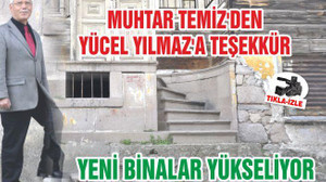 MUHTAR TEMİZ’DEN YÜCEL YILMAZ’A TEŞEKKÜR