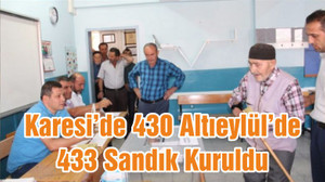 Karesi’de 430 Altıeylül’de 433 Sandık Kuruldu