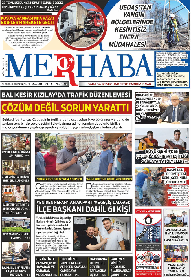 31 TEMMUZ 2025 PERŞEMBE