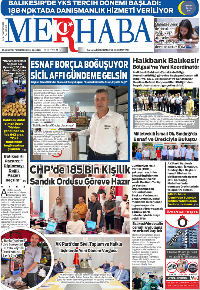 7 Ağustos 2025 Perşembe