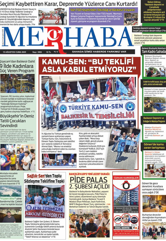 15 AĞUSTOS CUMA