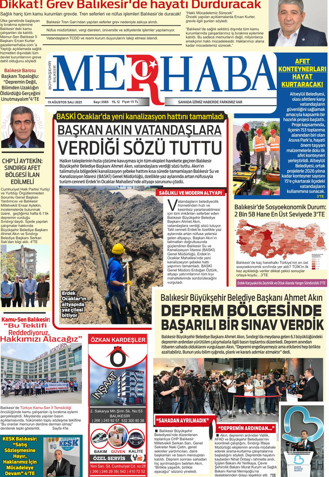 19 AĞUSTOS 2025 SALI