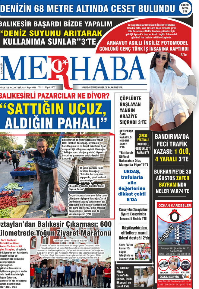 25 AĞUSTOS 2025 PAZARTESİ