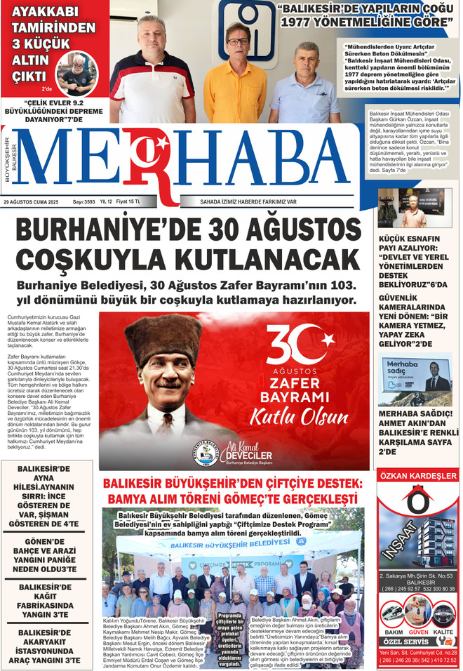 29 AĞUSTOS 2025