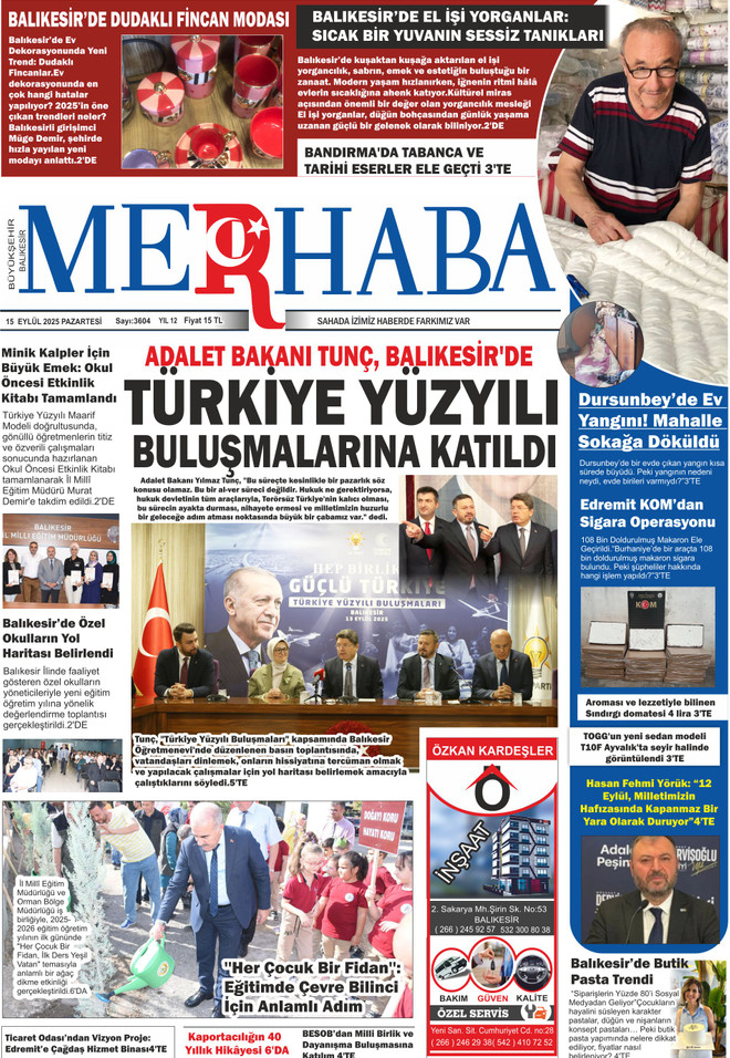 15 EYL&Uuml;L 2025 PAZARTESİ