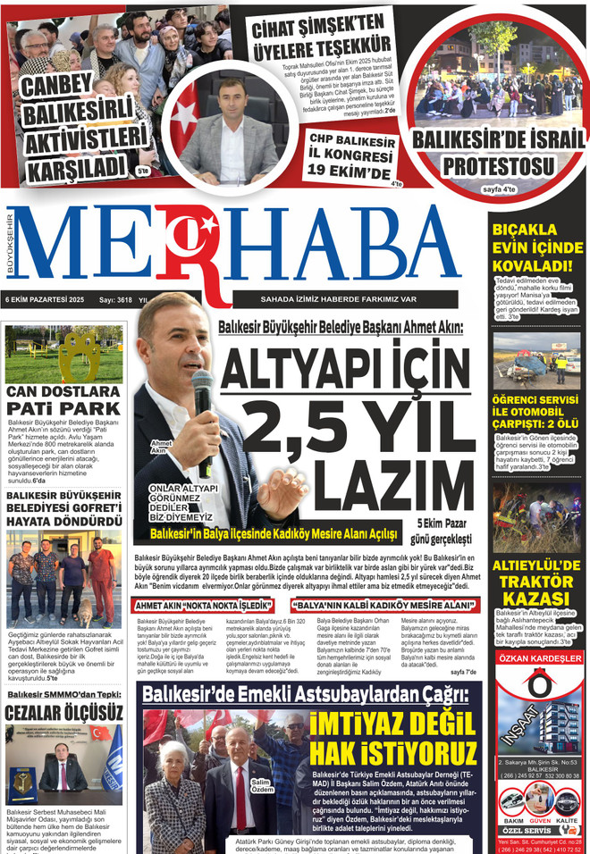 6 EKİM 2025 PAZARTESİ