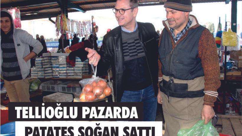 TELLİOĞLU PAZARDA PATATES SOĞAN SATTI