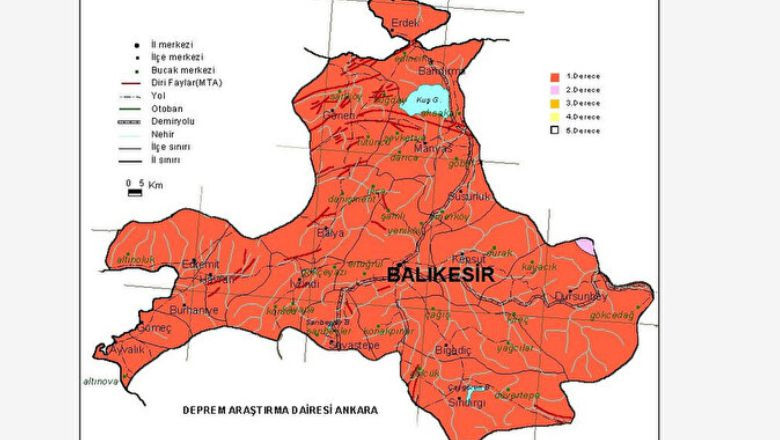 Balıkesir'de Fay Hattı Geçen Mahalleler