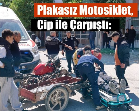 Cip Ile Motosiklet Çarpıştı: 1 Kişi Yaralandı