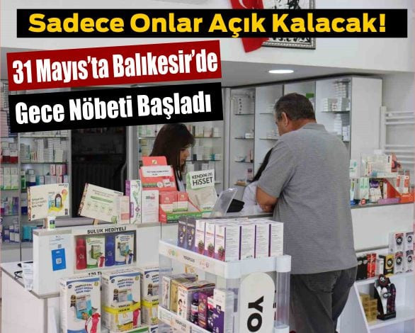 Balıkesir’de Bugün Sadece Bu Eczaneler Açık